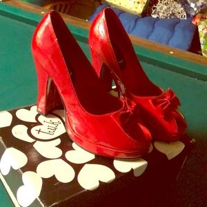T.u.k. Red patent heels